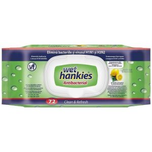 Wet Hankies Антибактериални кърпи лимон 72бр